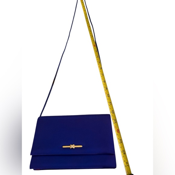 Women’s Satin evening bag Cobalt Blue w/ Corded shoulder strap. Fashionable! - Picture 7 of 7